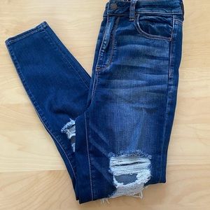 American Eagle Hi Rise  Ripped Skinny Jeans